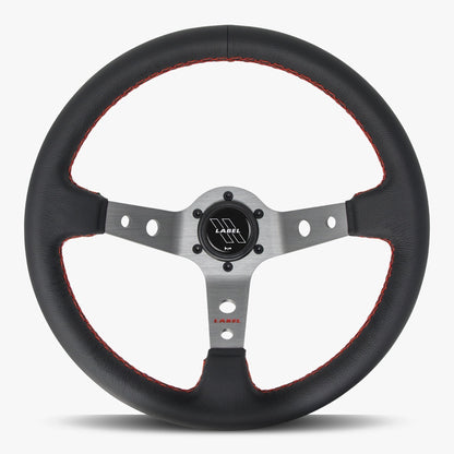 The Daytona | Black Leather | Graphite Spoke | Red Stitch