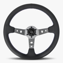 The Daytona | Black Perforated Leather | Graphite Spoke | RED Stitch