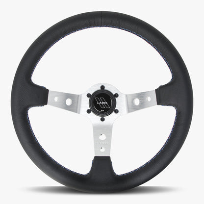 The Daytona | Black Leather | Silver Spoke | Bavarian Stitch