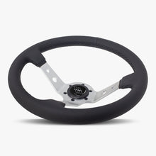 The Daytona | Black Perforated Leather | Silver Spoke | Black Stitch