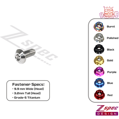 ZSPEC M5-0.8x12mm Dress Up Bolt® Fastener, Angled Head, Titanium Grade-5, Per Each