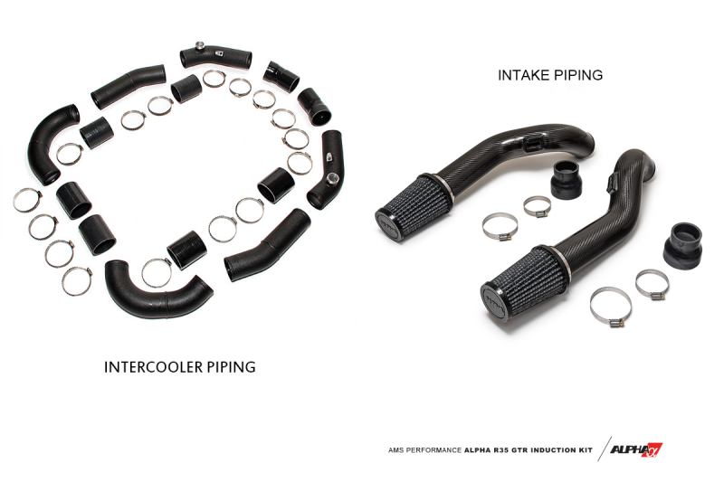 AMS Performance GT-R R35 Induction Kit w/Stock Turbos / Alpha I/C/Carbon Manifold/TB/TiAL Flanges ALP.07.09.0003-6