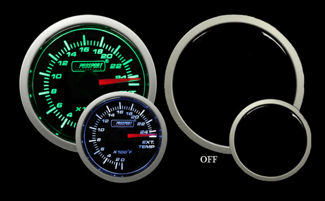 2-1/16" Green/White Exhaust Gas Temperature Gauge