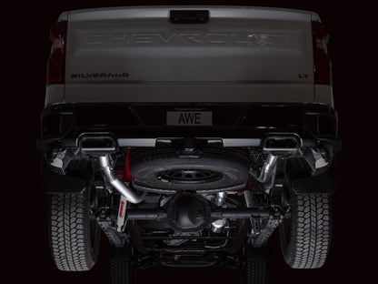 AWE Tuning AWE 4th Gen GM 1500 5.3L 0FG Catback Split Rear Exit (w/ Bumper Cutouts) - OE Tips 3015-31200