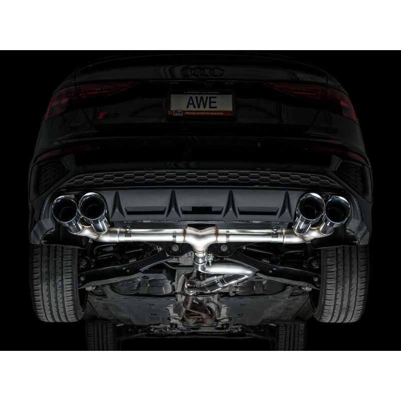 AWE 22-24 Audi 8Y S3 Track Edition Exhaust - Chrome Silver Tips