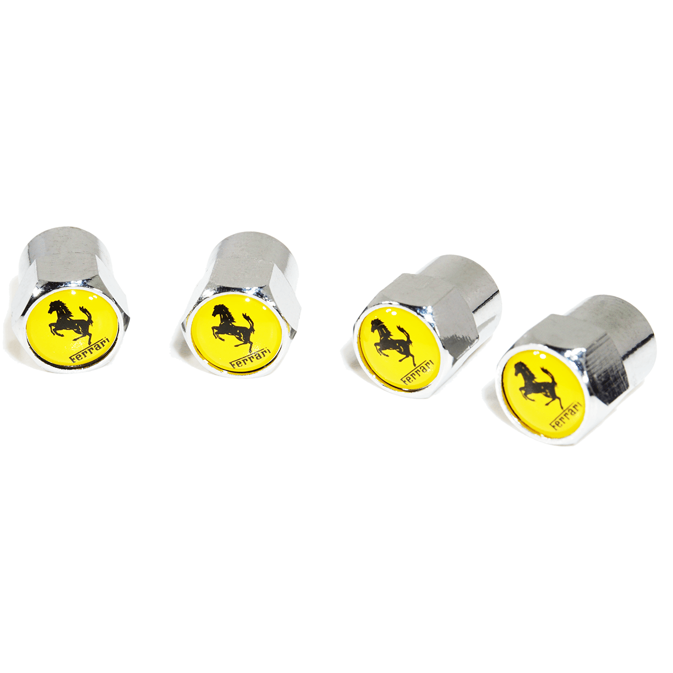 Chrome Valve Stem Tire Caps, Style: Italian Prancing Horse