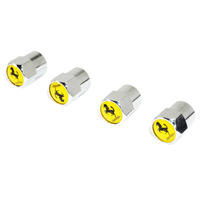 Chrome Valve Stem Tire Caps, Style: Italian Prancing Horse