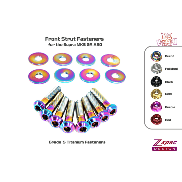 ZSPEC Front Struts Fastener Kit for '20+ Toyota Supra MKV GR A90, Grade-5 Titanium