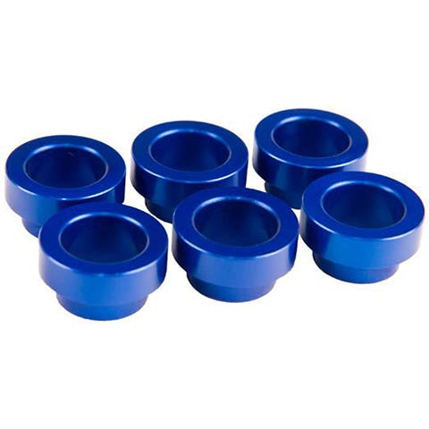 Fuel Injector Clinic 6x Blue Anodized Toyota Supra Manifold Bungs / BU Supra Spacer 6A