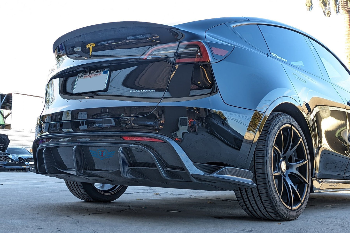 Tesla Model Y Genuine Carbon Fiber SHX Full Replacement Rear Diffuser | FYBR Aerodynamics