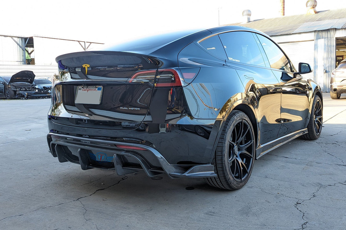 Tesla Model Y Genuine Carbon Fiber SHX Full Replacement Rear Diffuser | FYBR Aerodynamics