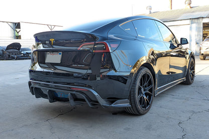 Tesla Model Y Genuine Carbon Fiber SHX Full Replacement Rear Diffuser | FYBR Aerodynamics