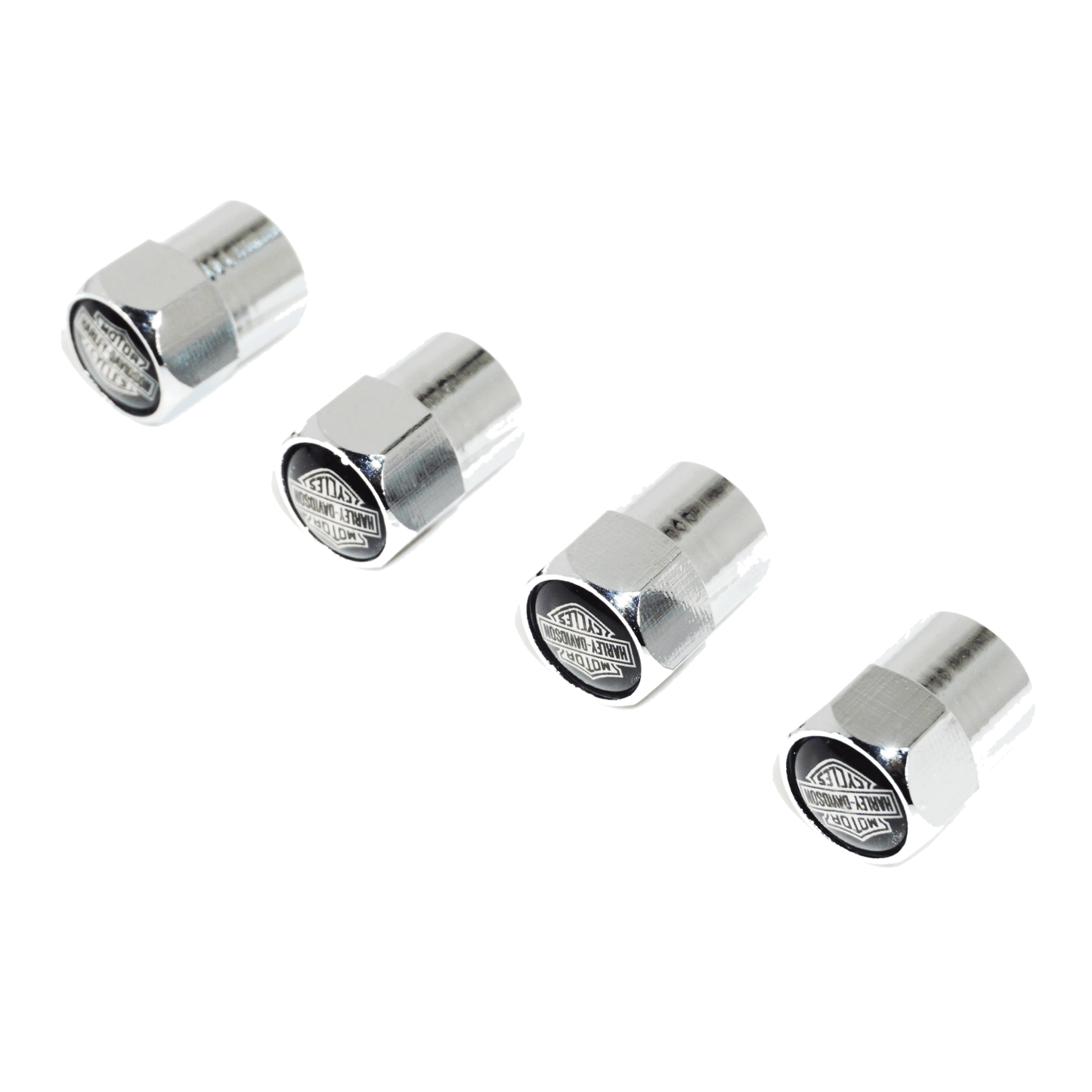 Chrome Valve Stem Tire Caps, Style: Harley Davidson