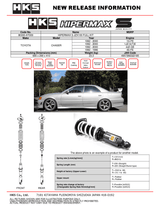 HKS Hipermax S Coilovers for 1992-1996 Toyota Cresta