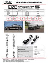 HKS Hipermax S Coilovers for 2017-2020 Toyota 86 (ZN6)