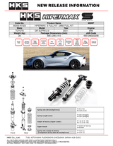 HKS Hipermax S Coilovers for 2020+ Toyota GR Supra (A90)