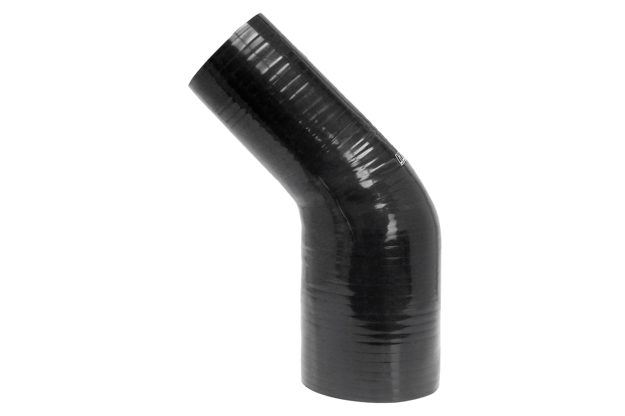 HPS 4" - 4-1/2" Silicone 45 Degree Elbow Reducer Hose, High Temperature 4-ply Reinforced, 102mm - 114mm ID