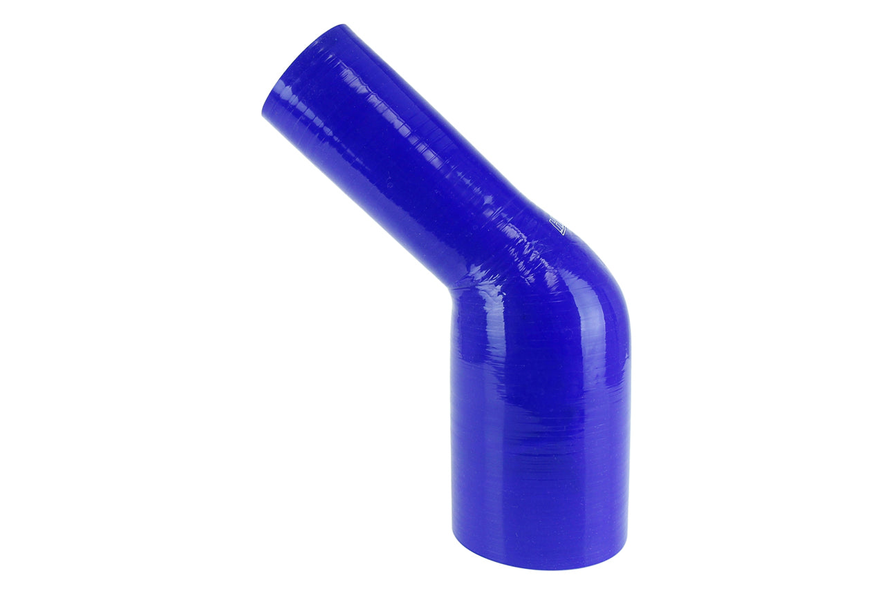HPS 2-3/8" - 2-9/16" Silicone 45 Degree Elbow Reducer Coupler Hose, High Temp 4-ply Reinforced, 60mm - 65mm ID