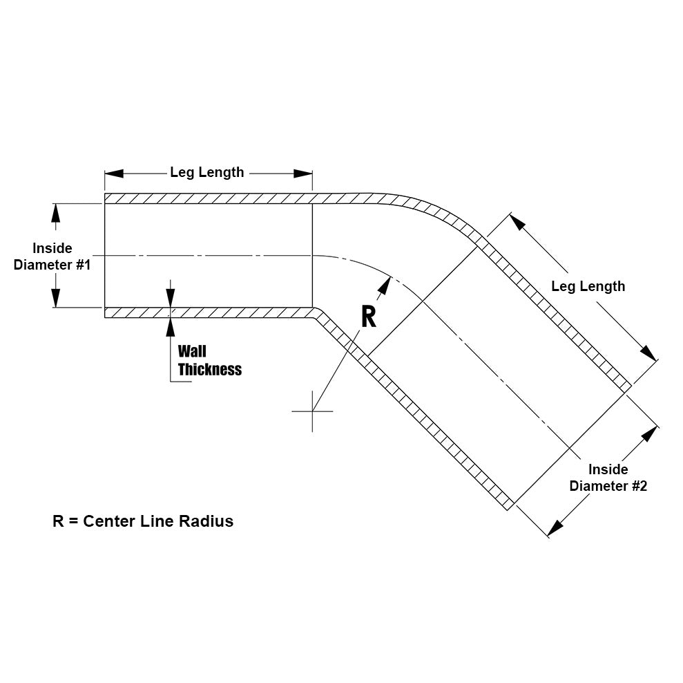 HPS 3/4" - 1" Silicone 45 Degree Elbow Reducer Coupler Hose, High Temp 4-ply Reinforced, 19mm - 25mm ID
