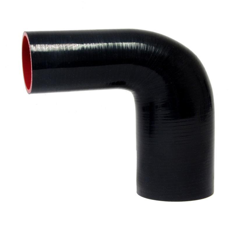 HPS 2-1/4" - 2-1/2" ID, Silicone 90 Degree Elbow Reducer Hose, High Temp 4-ply Reinforced (57mm - 63mm)