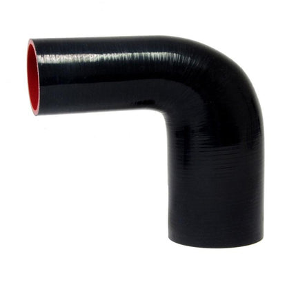 HPS 2-1/4" - 3" ID, Silicone 90 Degree Elbow Reducer Hose, High Temp 4-ply Reinforced (57mm - 76mm)