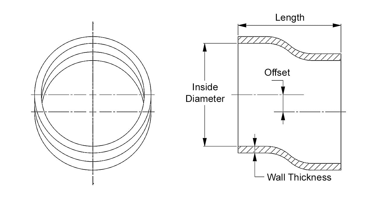 HPS 2-1/2" Silicone Offset Straight Coupler Hose, High Temp 4-ply Reinforced