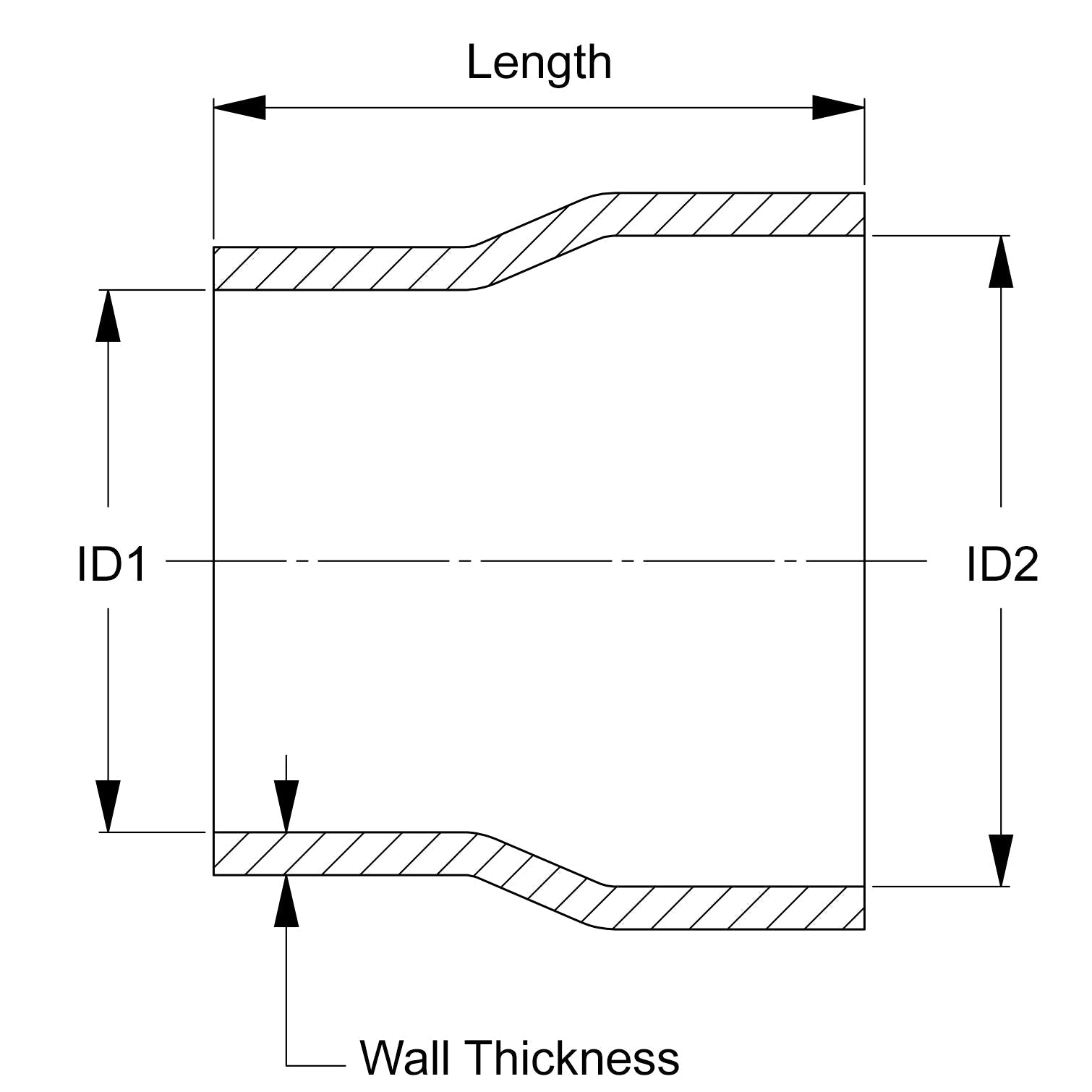 HPS 4" - 4-1/4", Silicone Straight Reducer Coupler Hose, High Temp 4-ply Reinforced, 102mm - 108mm