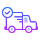 Icon of a truck with a check mark, indicating delivery or verification.