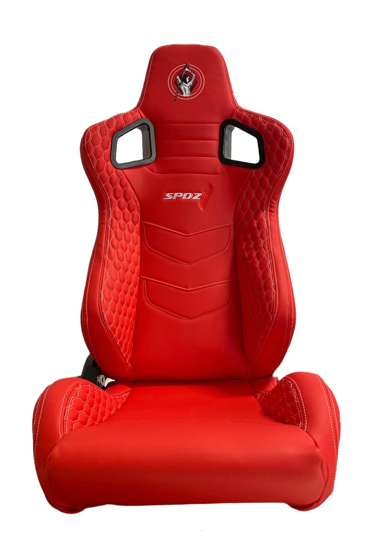 SPDZ1 Katana Racing Seats Red Leather with White Cross Stitch Reclinable