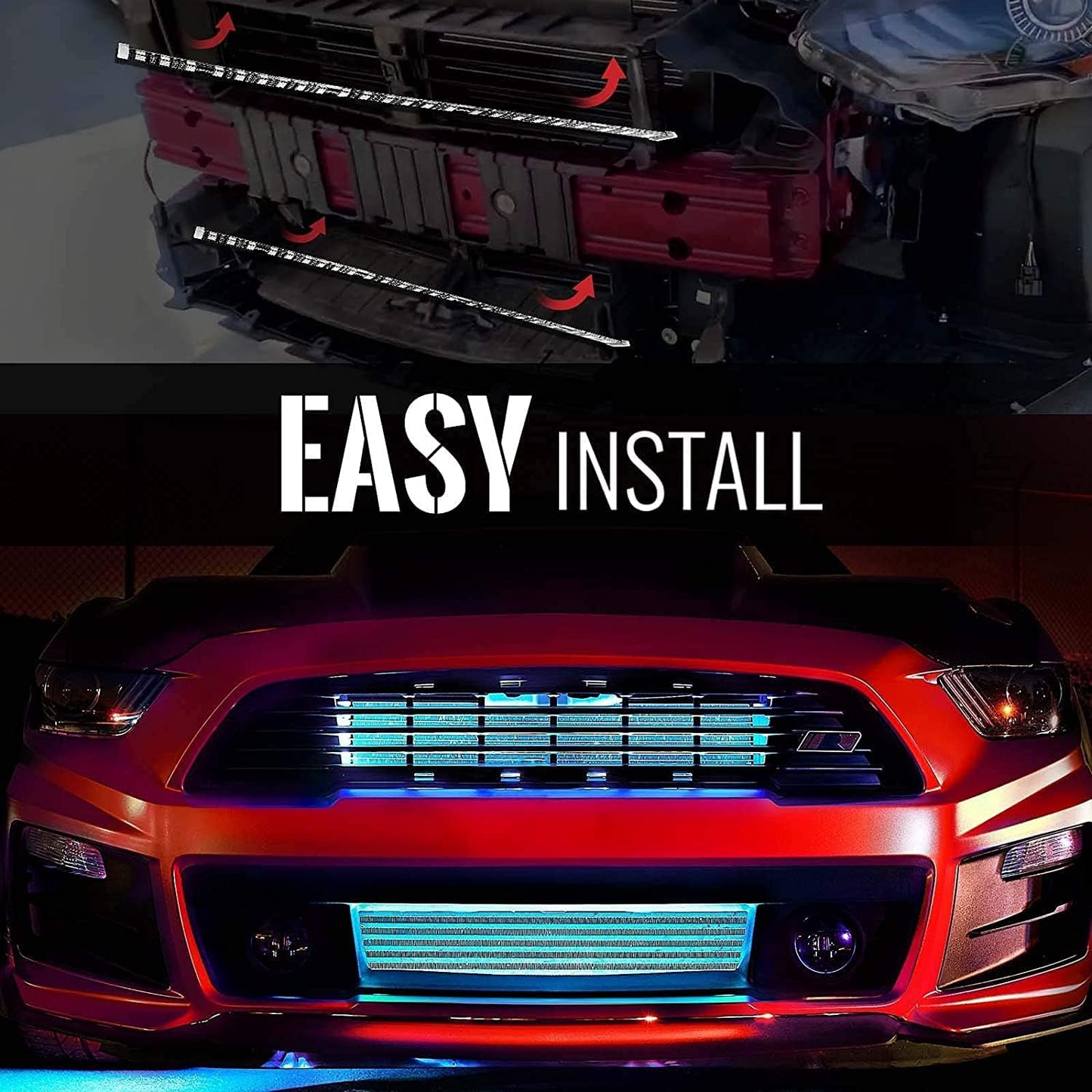 AURA 5th gen (S197) Mustang Bundle: RGB Halo O rings + Grille + Interior w- Bluetooth
