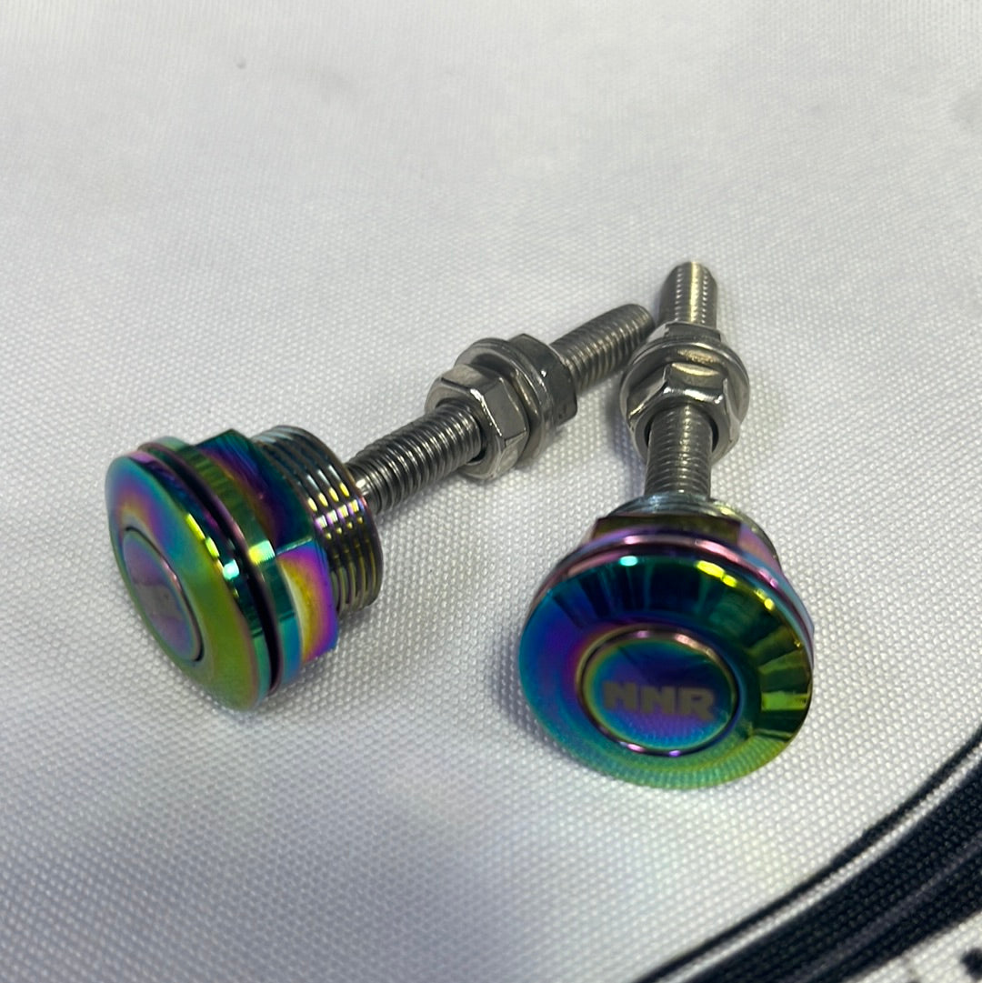 Nnr 22mm Push Button Bonnet Hood Pin Lock Clip Kit Quick Release Latch Neo Chrome