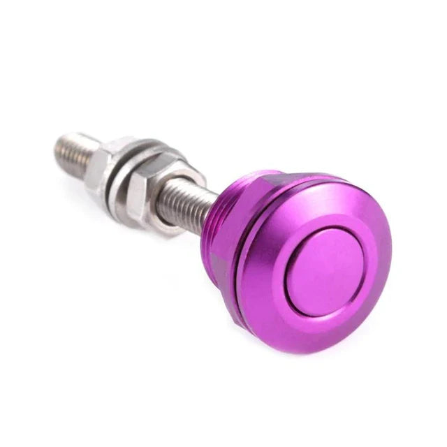 Nnr 22mm Push Button Bonnet Hood Pin Lock Clip Kit Quick Release Latch Purple