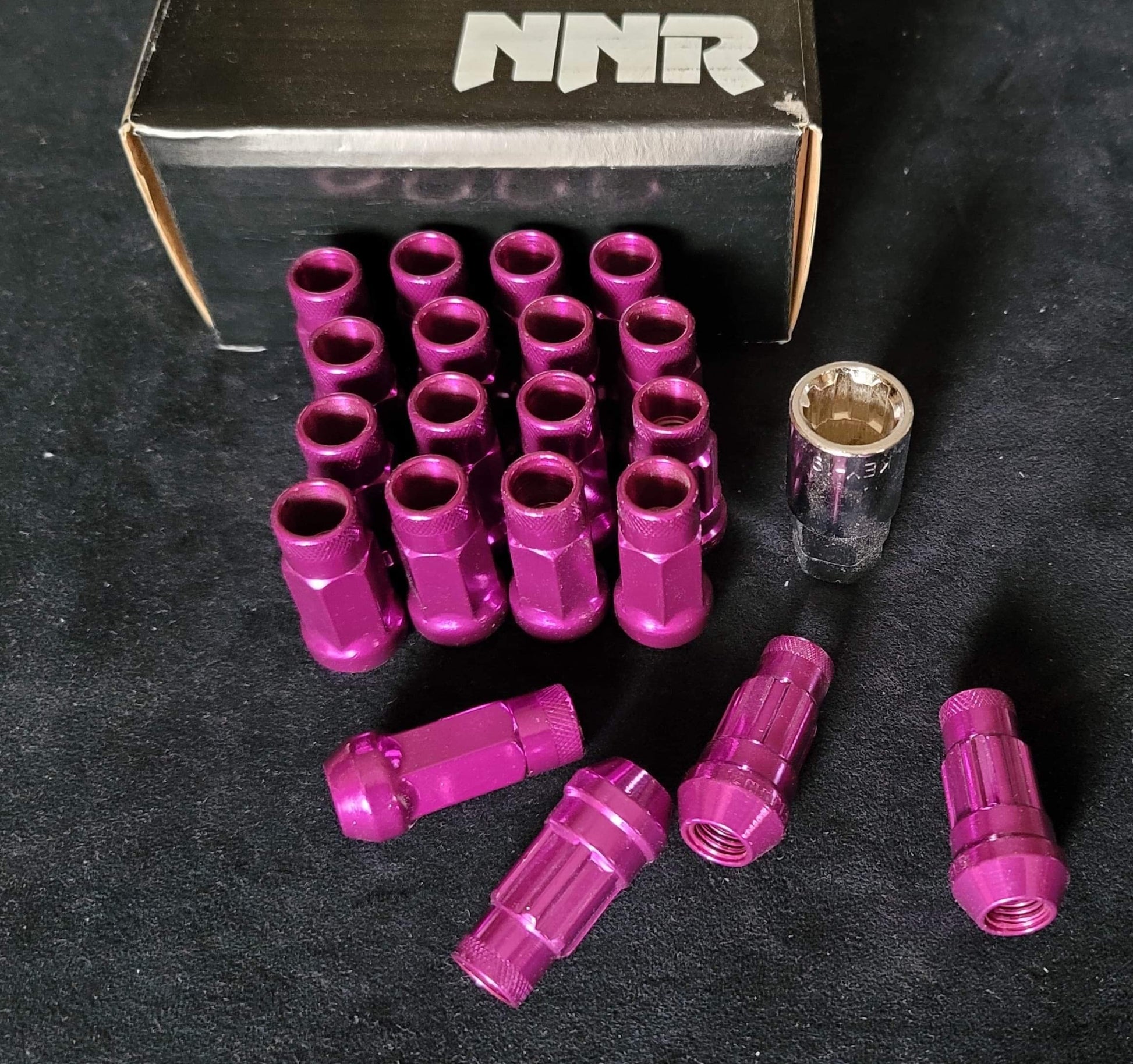 NNR Steel Extended Wheel Lug Nuts & Locks Open Ended 49mm 20pcs