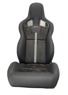 SPDZ1 GT1 Racing Seats Black Leather/Black Suede/Double Stripe