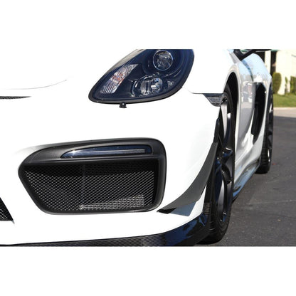 Porsche 981 Cayman GT4 Carbon Fiber Front Bumper Canards 2015-2016