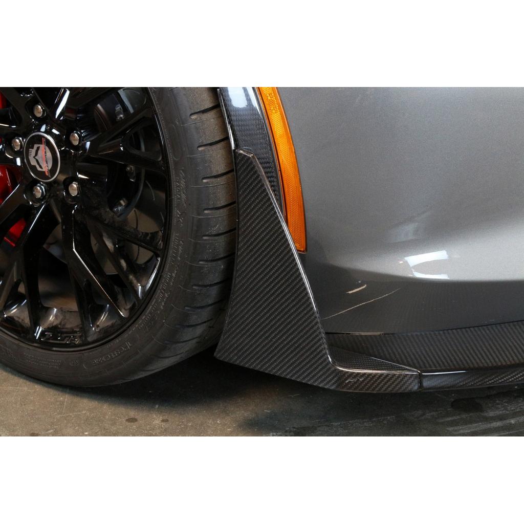 Chevrolet Corvette C7 Z06 Carbon Fiber Front Bumper Canards and Spats 2014 - 2019