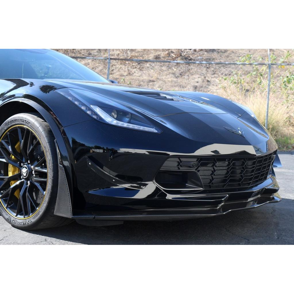 Chevrolet Corvette C7 Z06 Carbon Fiber Front Bumper Canards and Spats 2014 - 2019