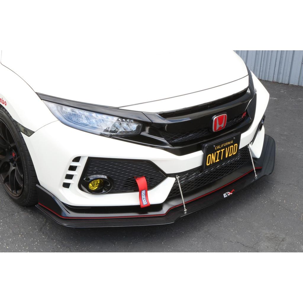 Honda FK8 Civic Type R with OEM Lip Carbon Fiber Front Wind Splitter 2017-2021