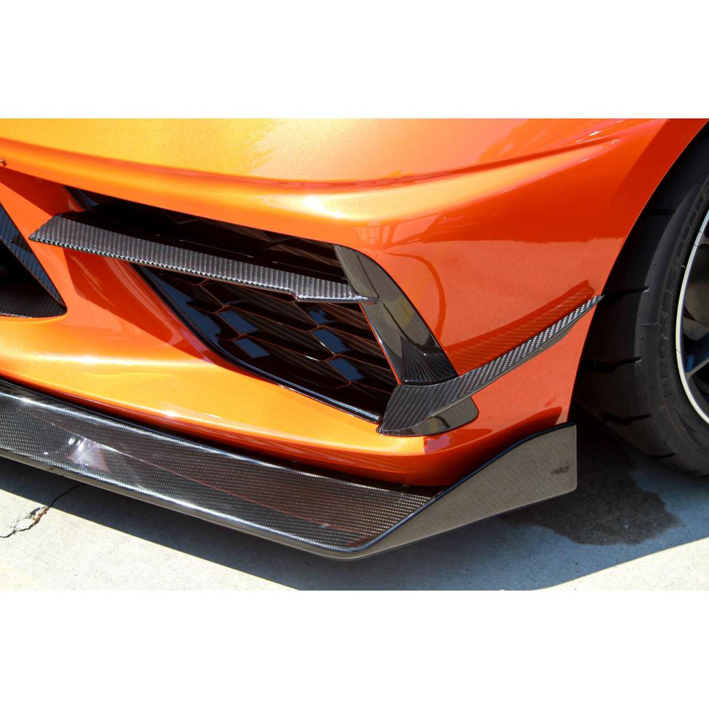Chevrolet Corvette C8 Carbon Fiber Front Bumper Canards 2020-UP