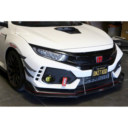 Honda FK8 Civic Type R Carbon Fiber Front Bumper Canards 2017 - 2021