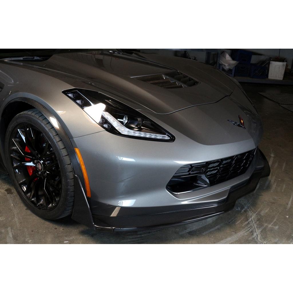 Chevrolet Corvette C7 Z06 Carbon Fiber Front Bumper Canards and Spats 2014 - 2019