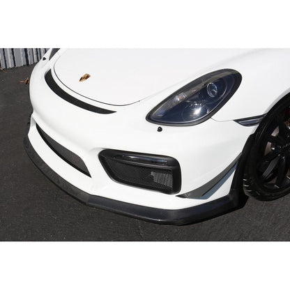 Porsche 981 Cayman GT4 Carbon Fiber Front Bumper Canards 2015-2016