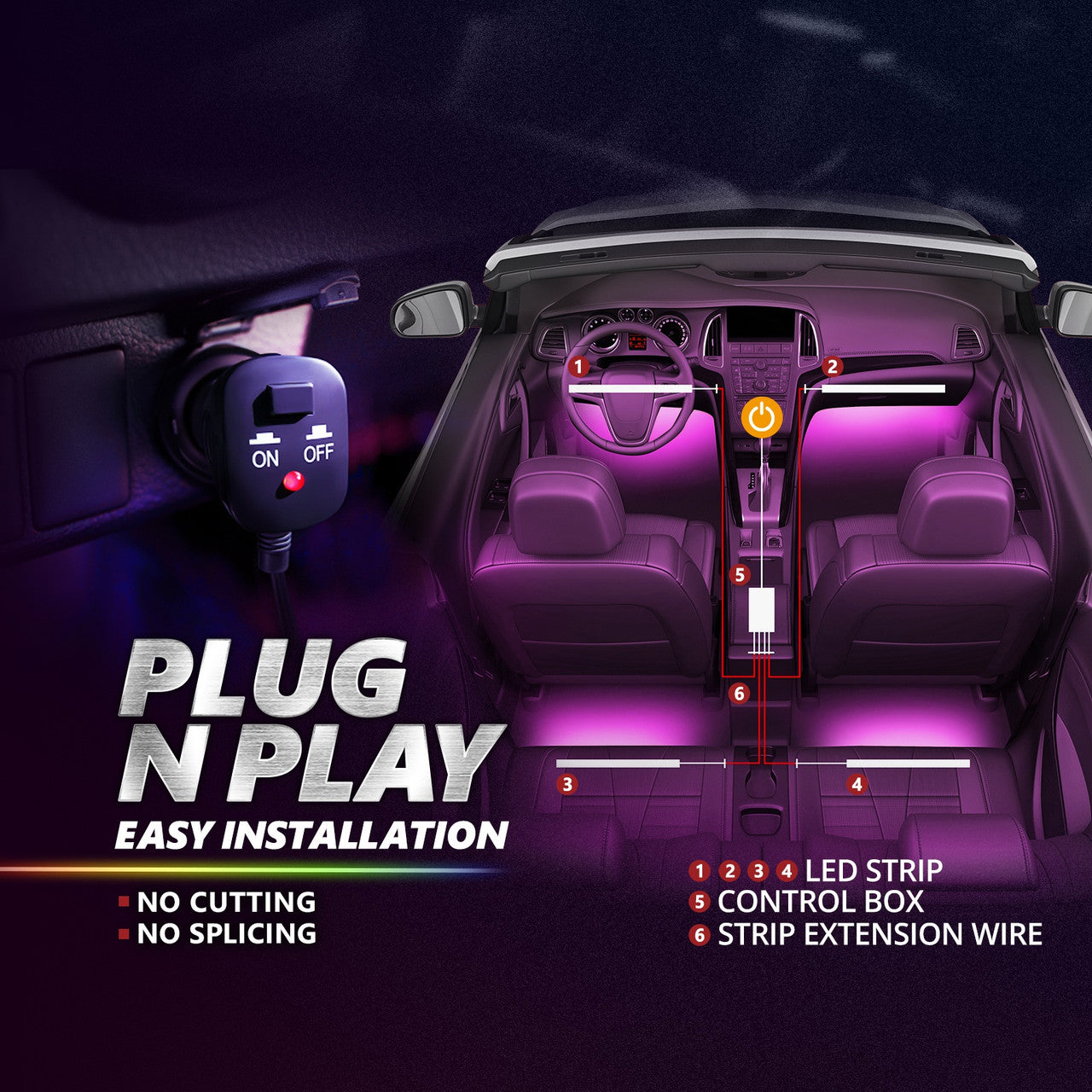 AURA 5th gen (S197) Mustang Bundle: RGB Halo O rings + Grille + Interior w- Bluetooth