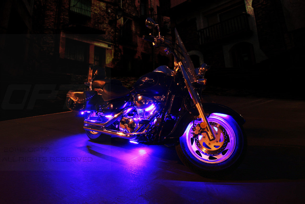 AURA Motorcycle Multi-Color LED Lighting Strip Kit for Cruisers Remote Control - Full Color Spectrum