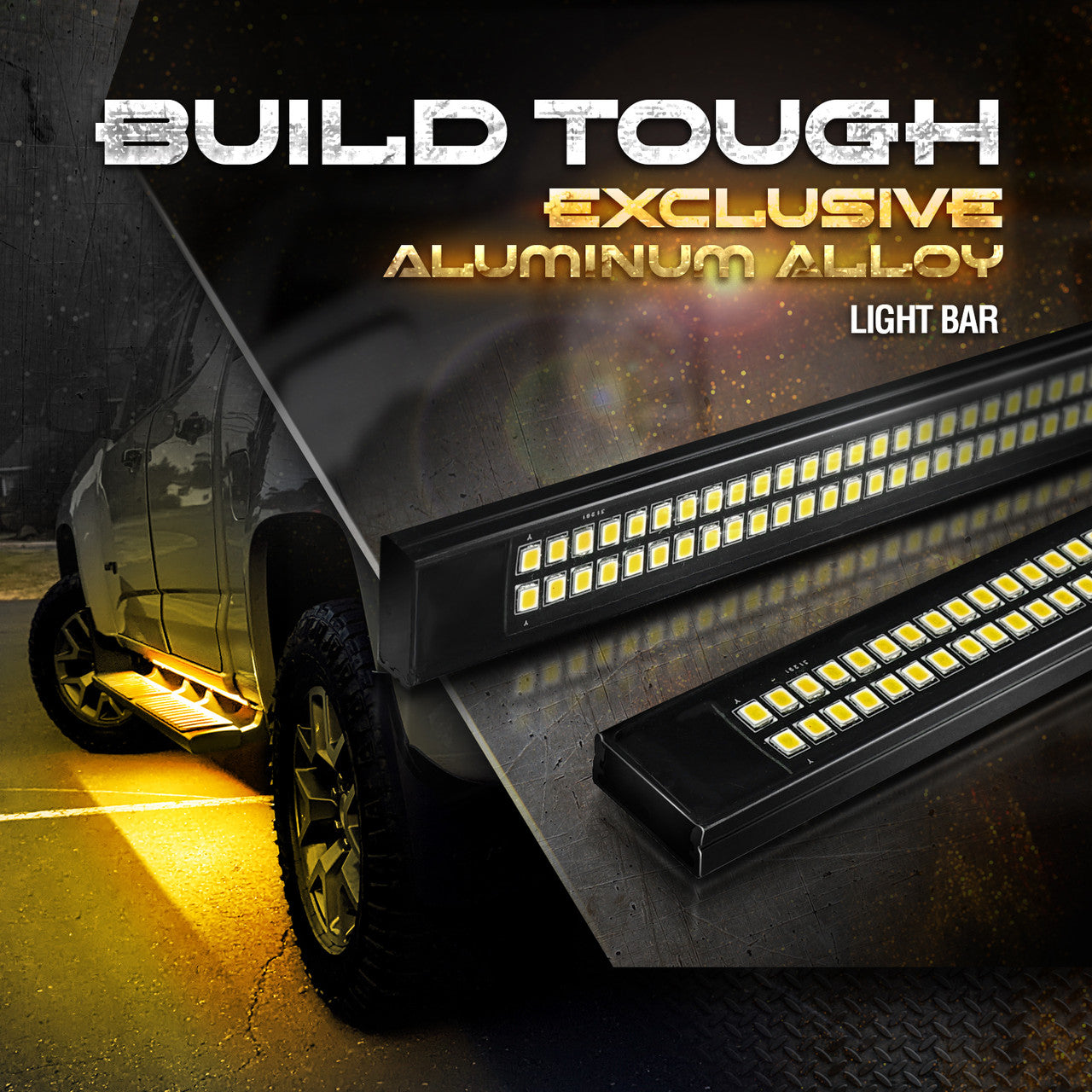 OPT7 Redline Triple Tailgate Light Bar 60" Bundle with Sidekick Running Board Light LED Strip Kit with Warning Mode