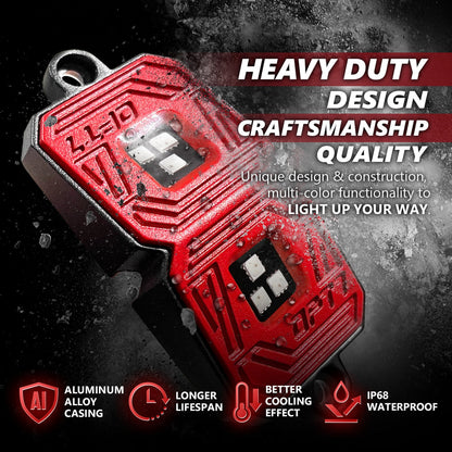 OPT7 Photon RGB 4 Pods Magnet Rock Lights + 2pc 10ft Extension Wires