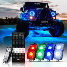 AURA Quantum 4pc LED Rock Lights - RGBW Multicolor w- Handheld Remotes