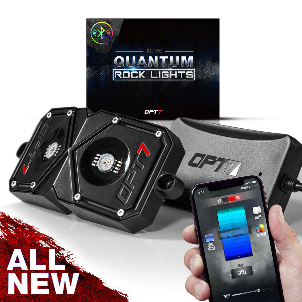 AURA 09-18 Ram Bundle- RGBW Headlights +Interior + Quantum Rock lights + Grille w- Bluetooth