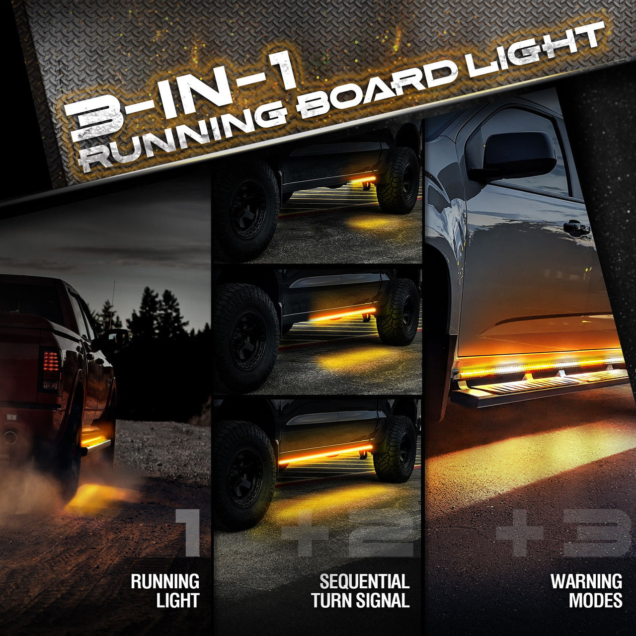 Sidekick Running Board Light 2PC with Warning Mode