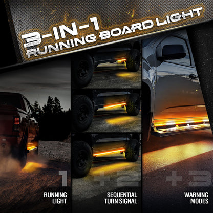 Sidekick Running Board Light 2PC with Warning Mode